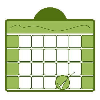 An illustration of a blank calendar page with the "last Thursday" of the month checked.