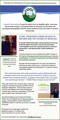 A partial screen capture of the VTCouncil Connections newsletter.